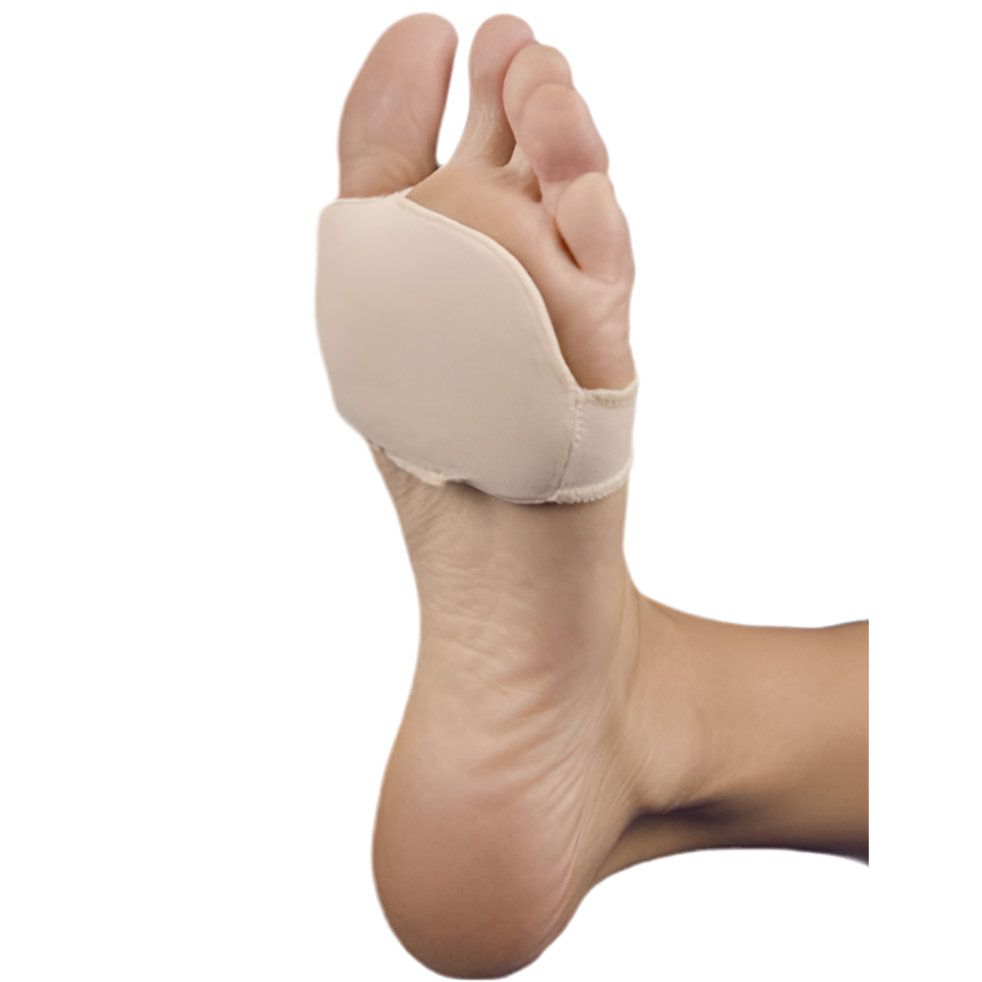 Forefoot pad worn on the ball of the foot for cushioning and support, shown on a clean white background