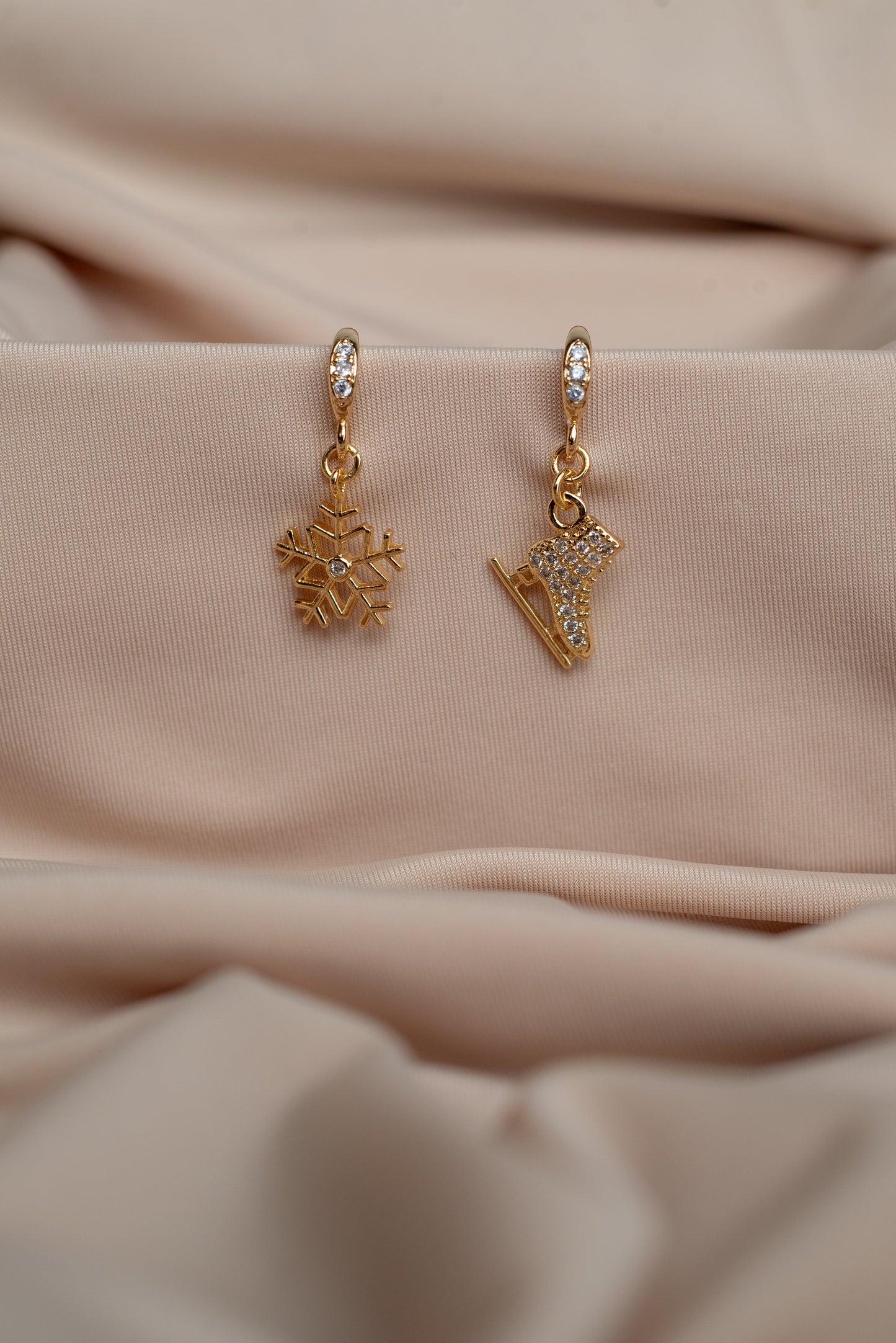 Brilliance & Melrose Asymmetric Snow and Ice Skating Earrings