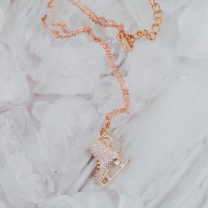 Golden Skating Love Necklace