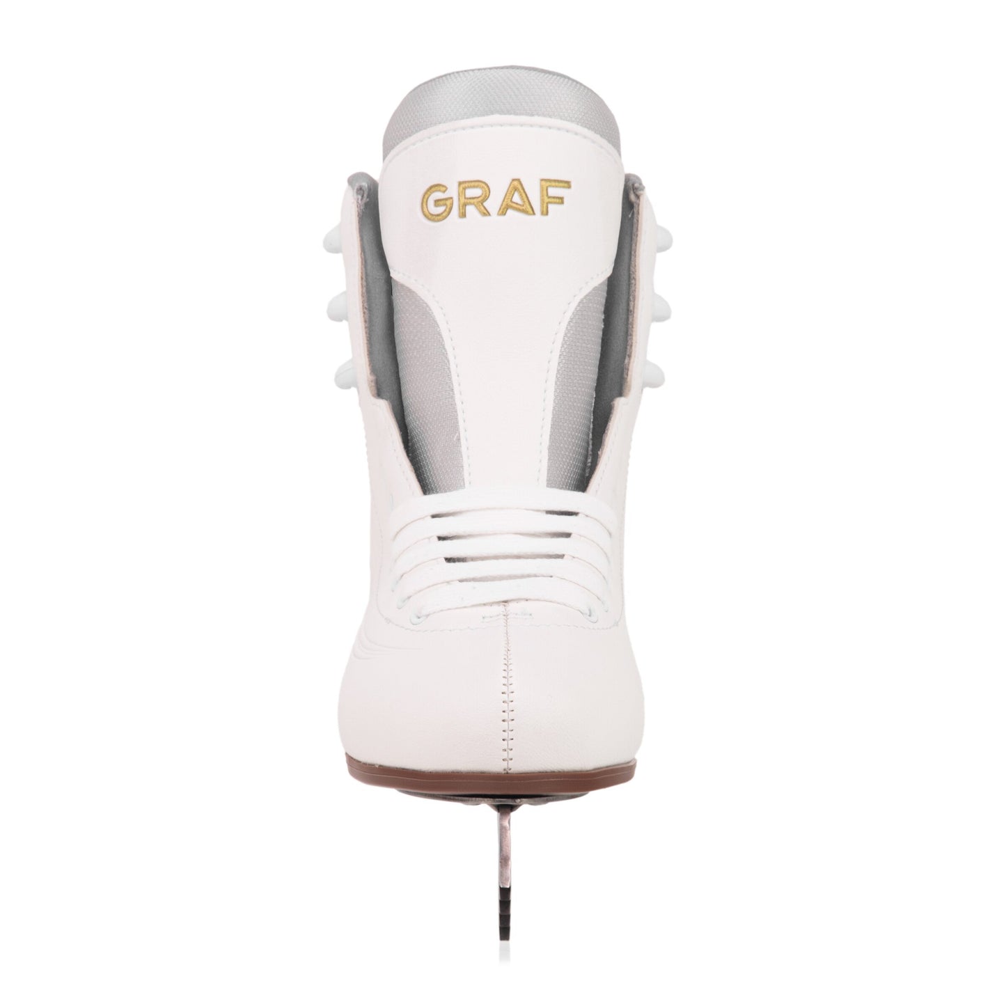 GRAF TANGO WHITE ICE SKATES WITH SHINY STAINLESS BLADES