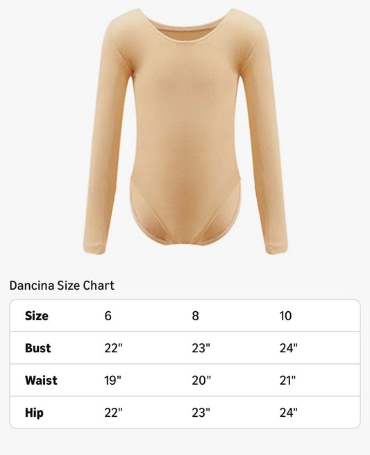 Dacina Kids Long Sleeve Ice Skating Dance Ballet Front Lined Bodysuit