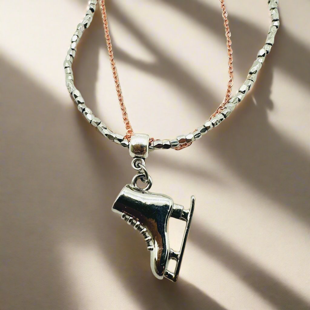 Silver & Copper Skating Necklace