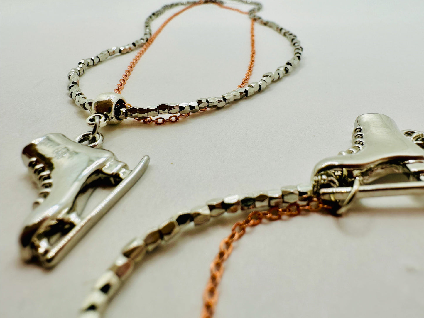 Silver & Copper Skating Necklace