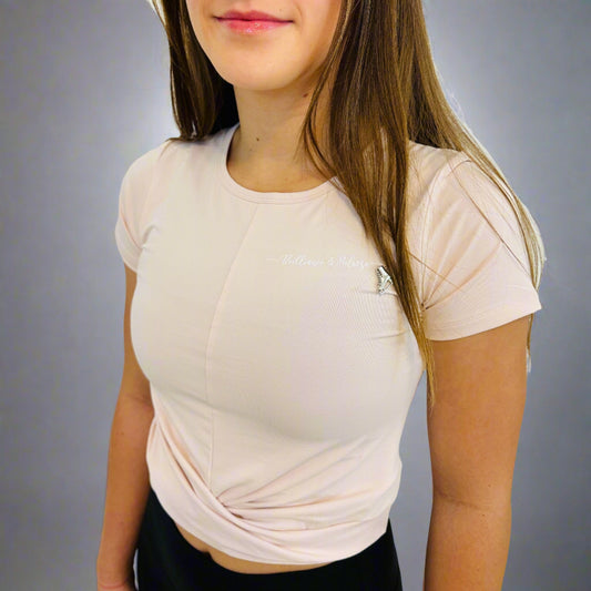 Brilliance & Melrose Front Twist Skating Crop Top