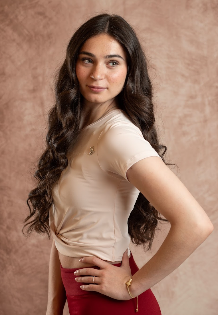 Brilliance & Melrose Front Twist Skating Crop Top