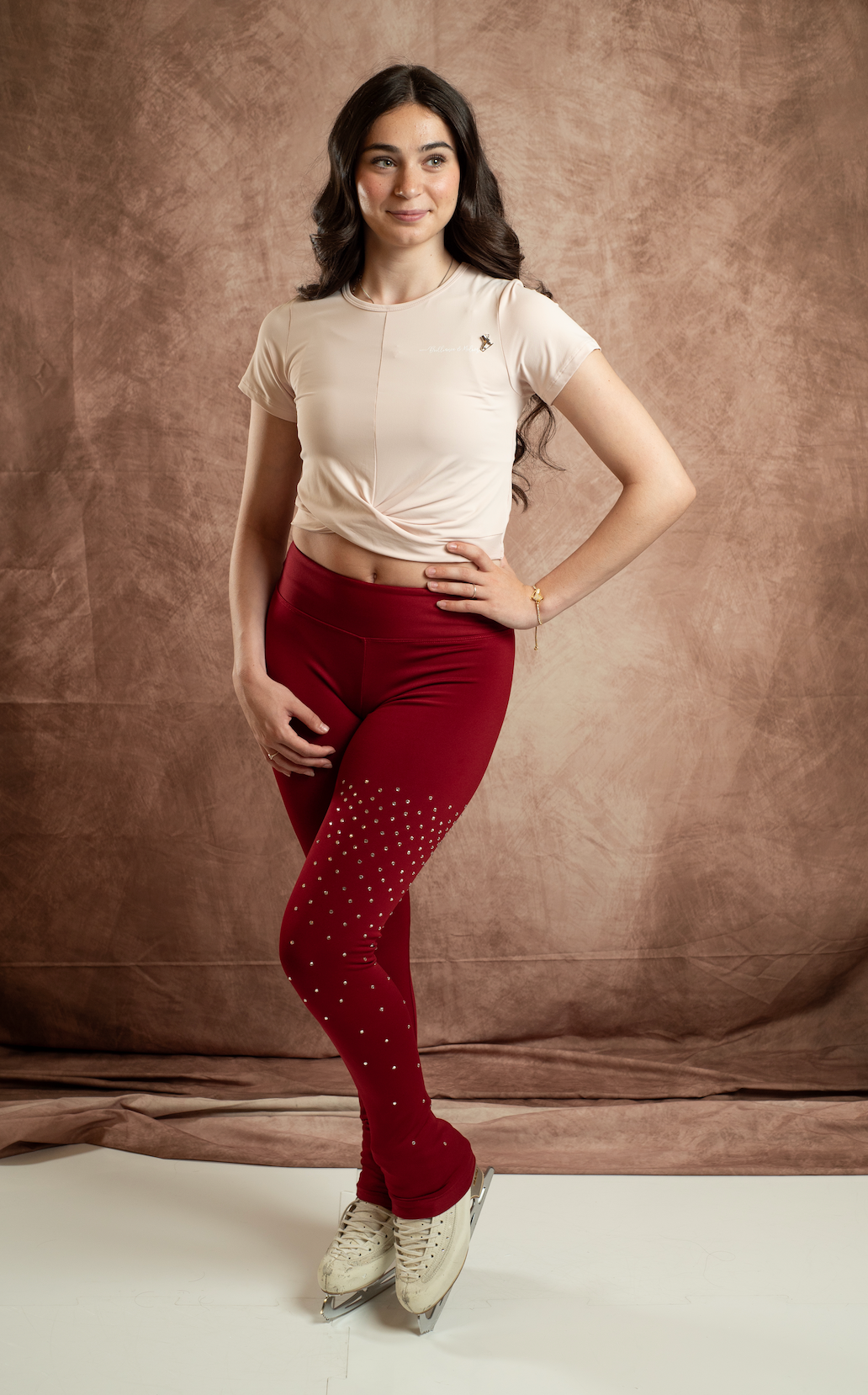 Brilliance & Melrose Front Twist Skating Crop Top
