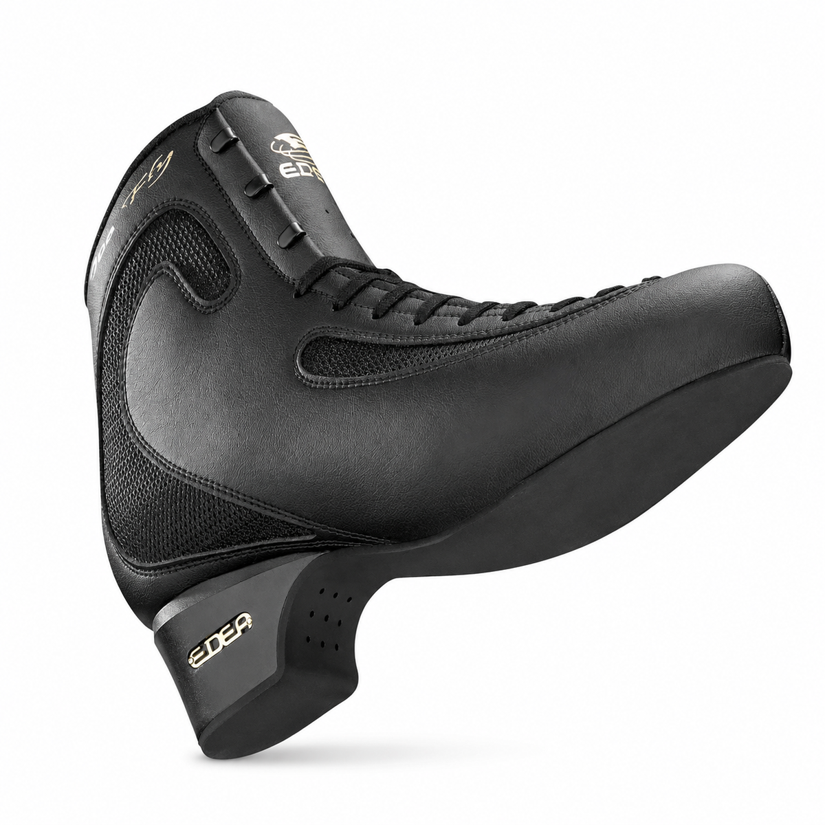 Edea Ice Fly black figure skating boot, side view