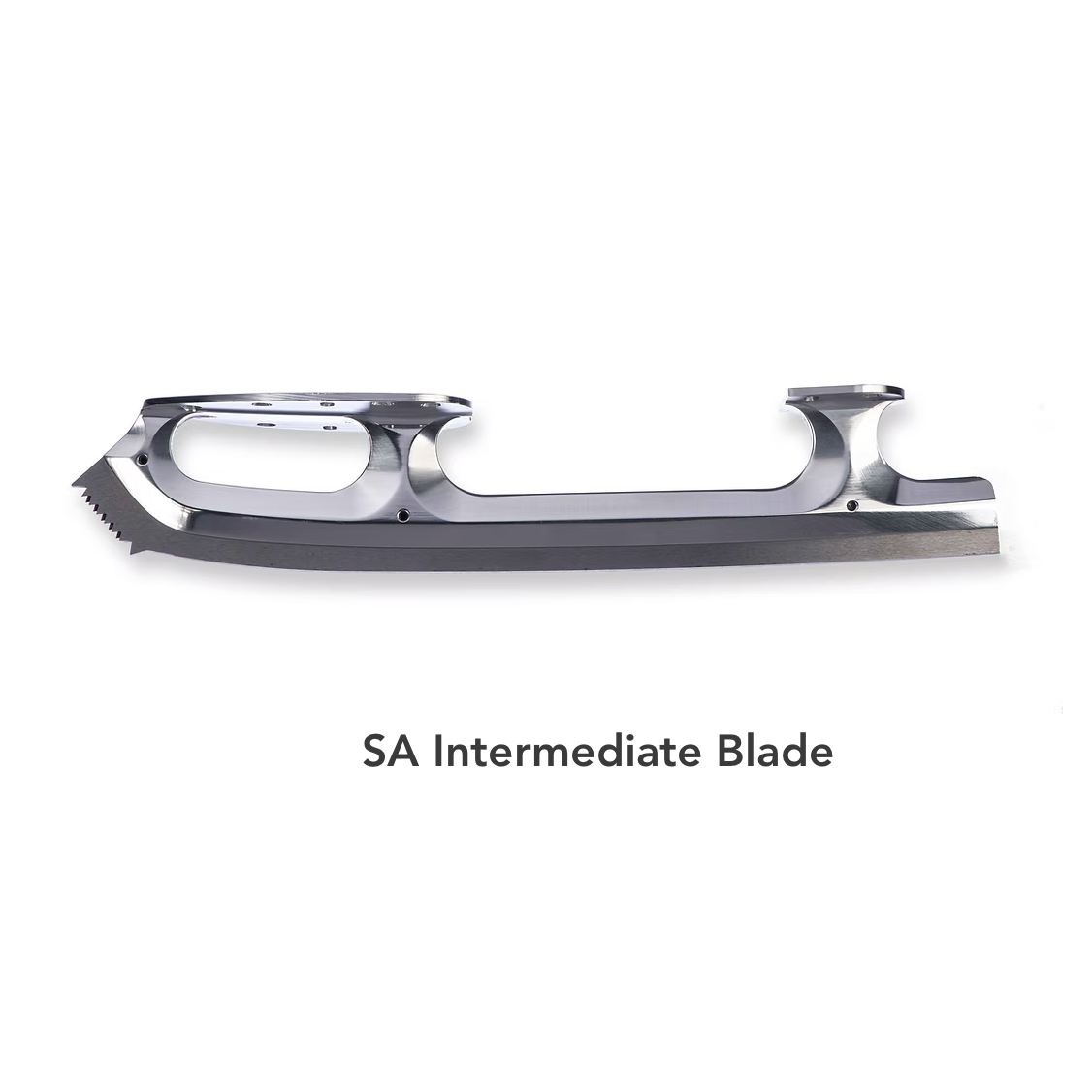 Paramount SA Intermediate figure skating blade with polished chrome finish and precise toe picks, shown on a white background