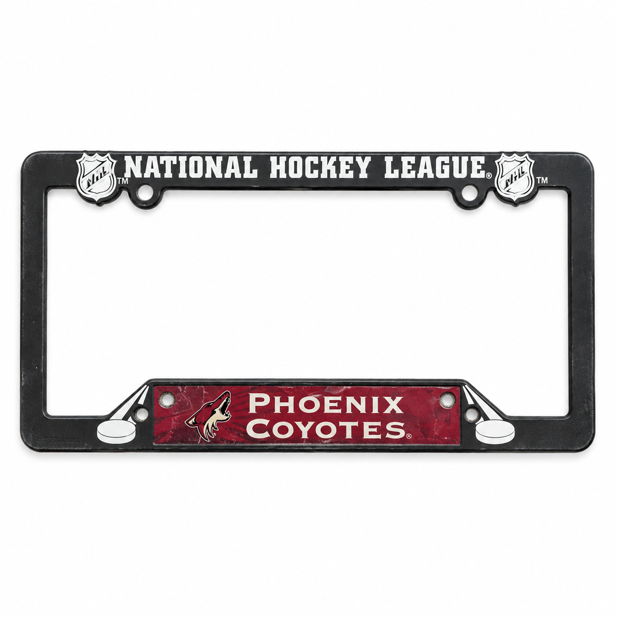 Phoenix Coyotes license plate frame on white background