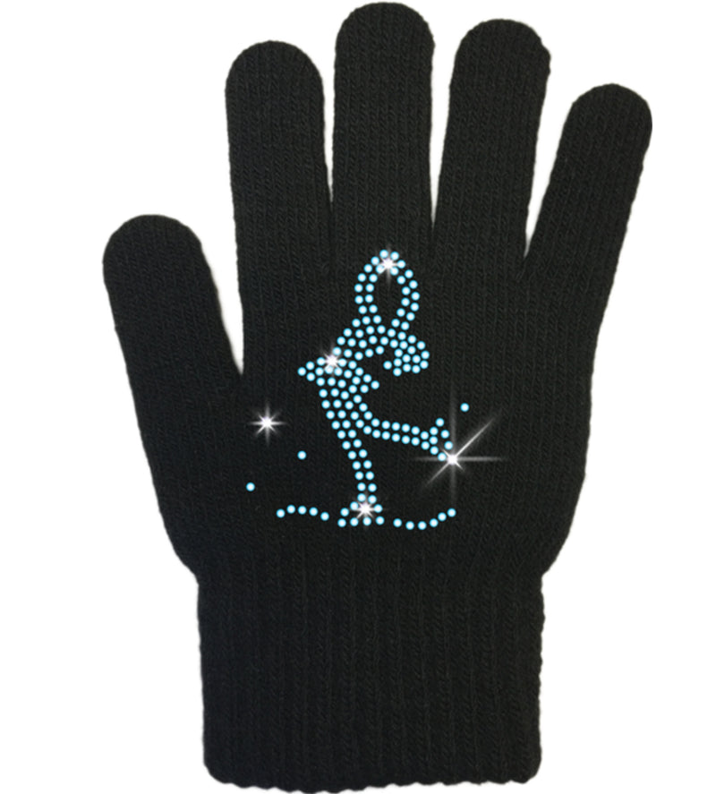 Chloe Noel Ice Skating Gloves - GV22/Mini Lay-Back Skater Crystals