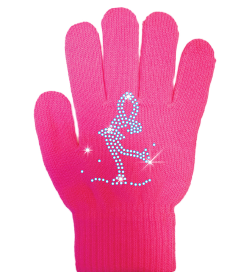 Chloe Noel Ice Skating Gloves - GV22/Mini Lay-Back Skater Crystals