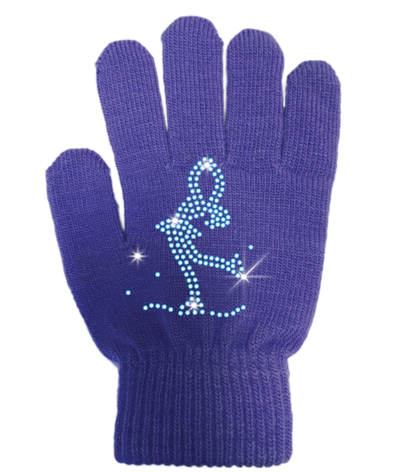 Chloe Noel Ice Skating Gloves - GV22/Mini Lay-Back Skater Crystals