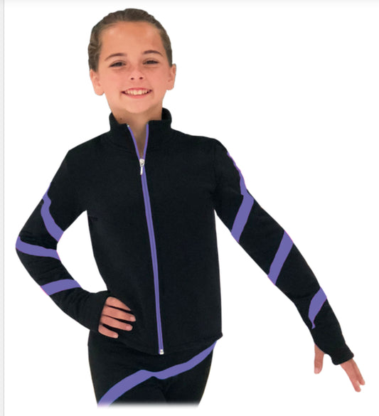 Chloe Noel JS106P Elite Polartec Spiral Fleece Figure Skating Jacket with Thumb Holes