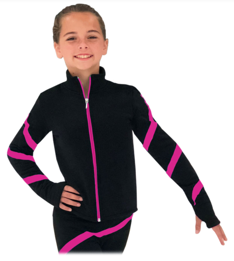 Chloe Noel JS106P Elite Polartec Spiral Fleece Figure Skating Jacket with Thumb Holes