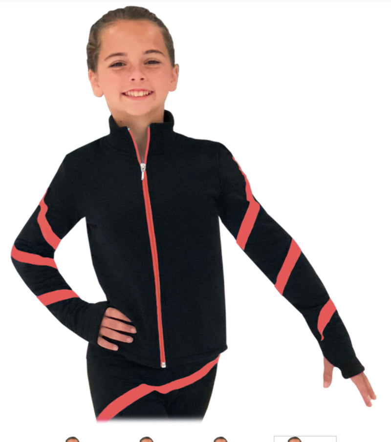 Chloe Noel JS106P Elite Polartec Spiral Fleece Figure Skating Jacket with Thumb Holes