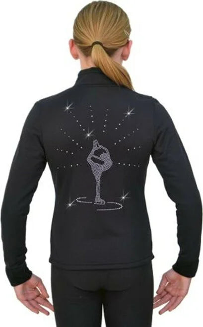 Chloe Noel J11 Solid Polar Fleece Figure Skating Jacket with Biellman Spin Crystals