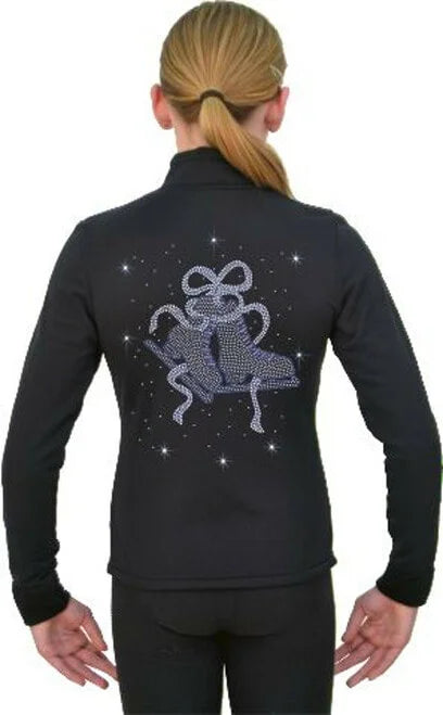 Chloe Noel J11 Solid Polar Fleece Figure Skating Jacket with Large Crystals