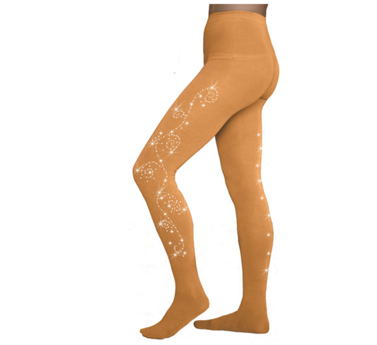 Chloe Noel TF8830 Crystal Tights - Crystal Swirls On Both Thighs