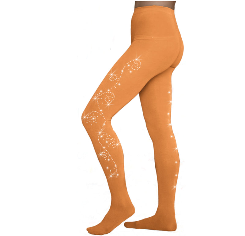 Chloe Noel TF8830 Crystal Tights - Crystal Swirls On Both Thighs