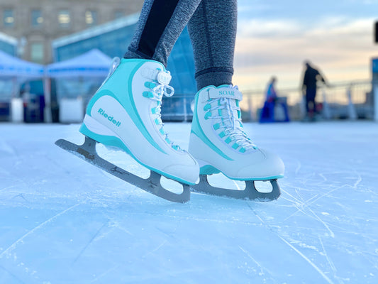 Riedell Soar Mint Blue Skate with Spiral Blade
