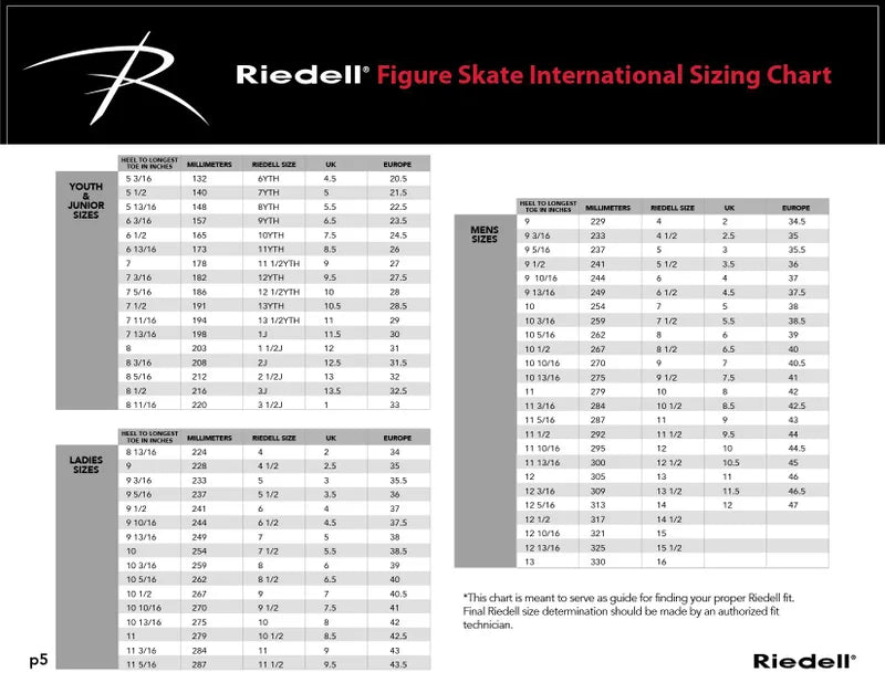 Riedell+size+chart