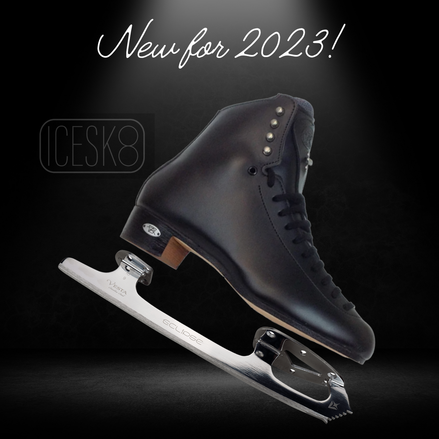 Riedell 25 Motion Black Ice Skates with Eclipse Vesta Blade