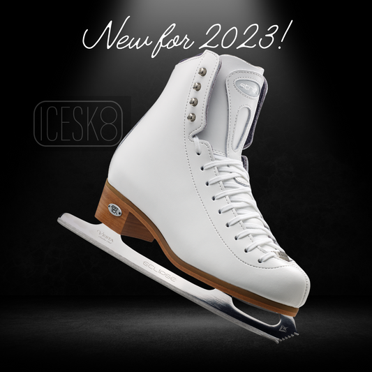 Riedell Stride 23 White Ice Skates with Vesta Blade