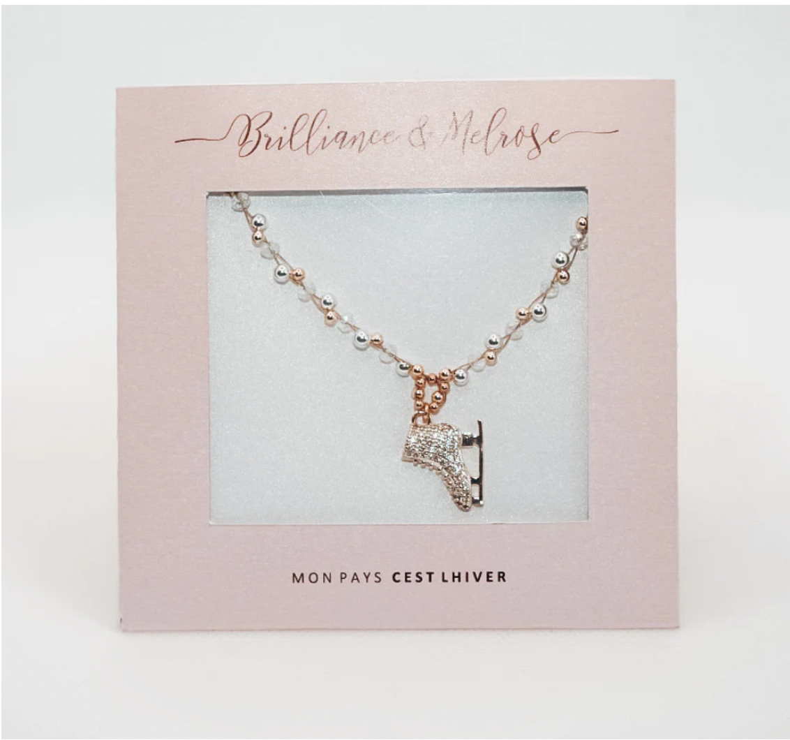 Brilliance & Melrose gold braided skating necklace