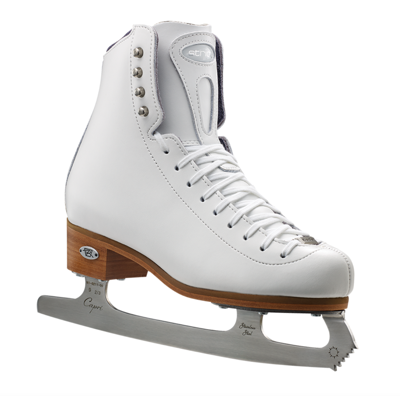 Riedell 223 Stride White Ice Skates with Capri Blade