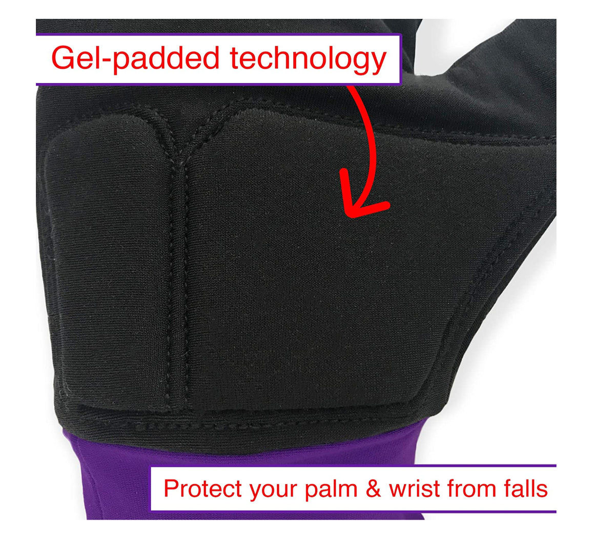 Solid Black ColorFlow Skating Padded Gloves