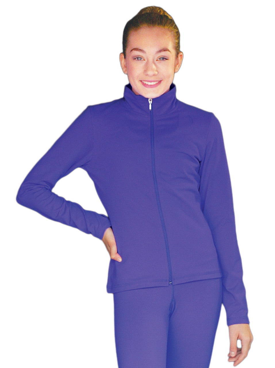 Chloe Noel JS735 Solid Color Elite Figure Skating Jacket w/ Thumb Holes