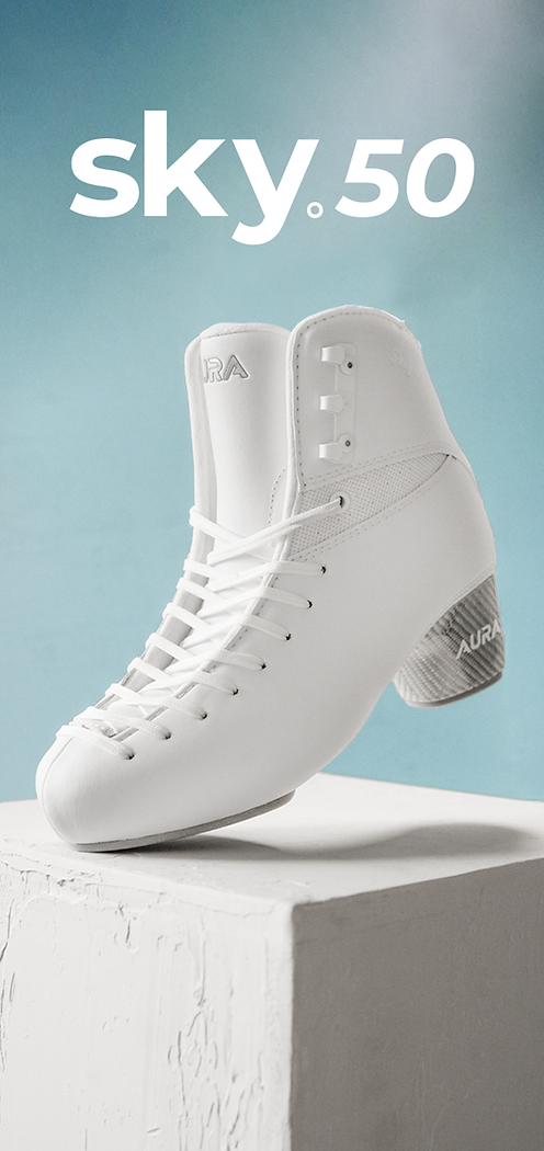 Aura Sky 50 White Figure Skating Carbon Fiber Ice Skates