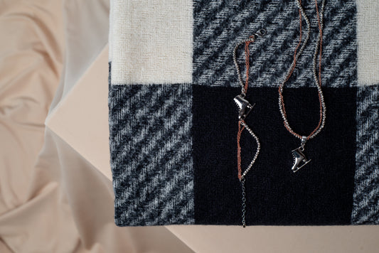 Silver & Copper Skating Necklace