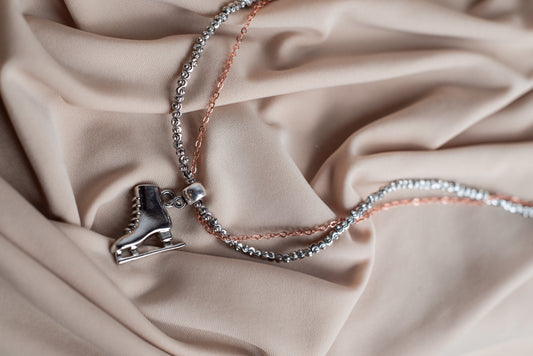 Silver & Copper Skating Necklace