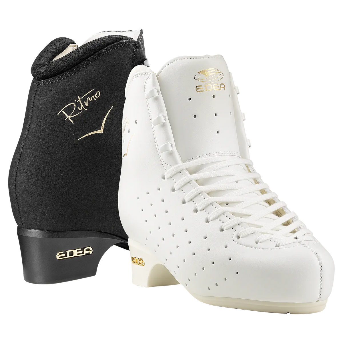 Black and white Edea Ritmo roller skating boots shown together