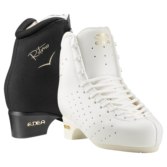 Black and white Edea Ritmo roller skating boots shown together