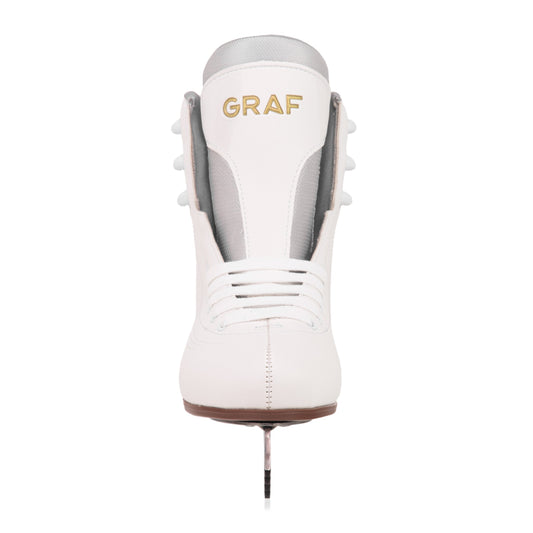 GRAF TANGO WHITE ICE SKATES WITH SHINY STAINLESS BLADES