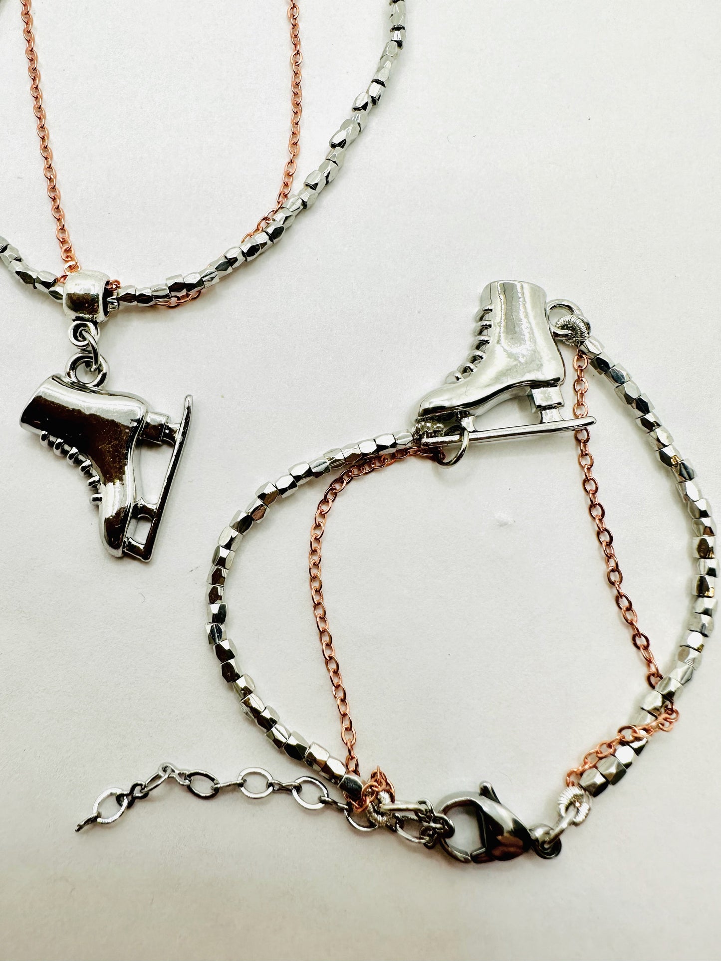 Silver & Copper Skating Bracelet