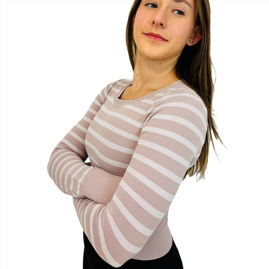 Brilliance & Melrose Striped Skating Crop Shirt
