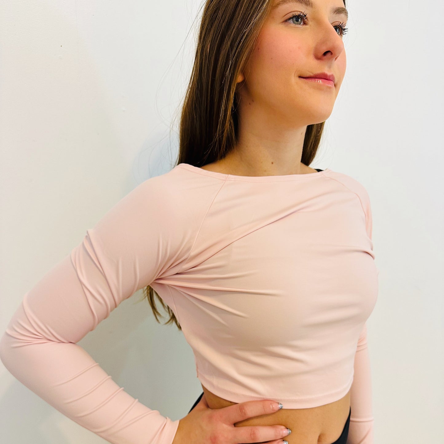 Brilliance & Melrose Back Twist Skating Crop Shirt