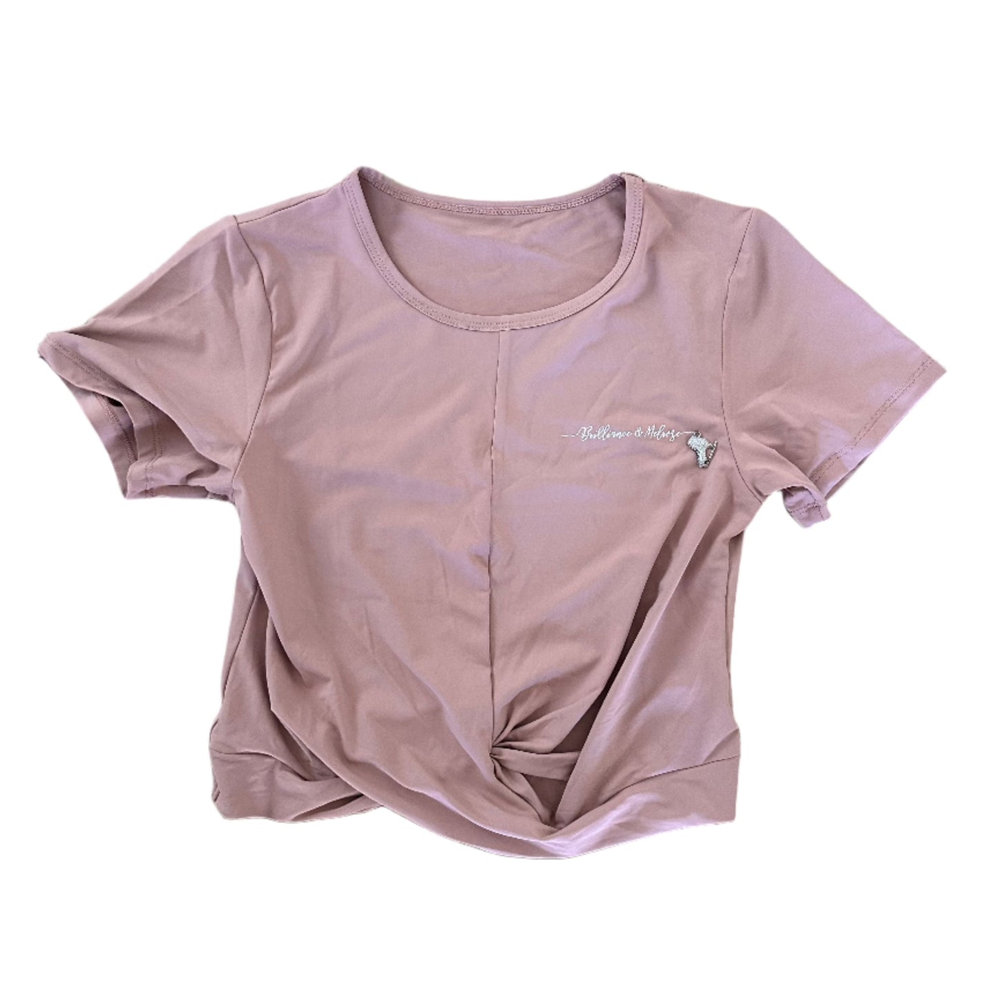 Brilliance & Melrose Front Twist Skating Crop Top