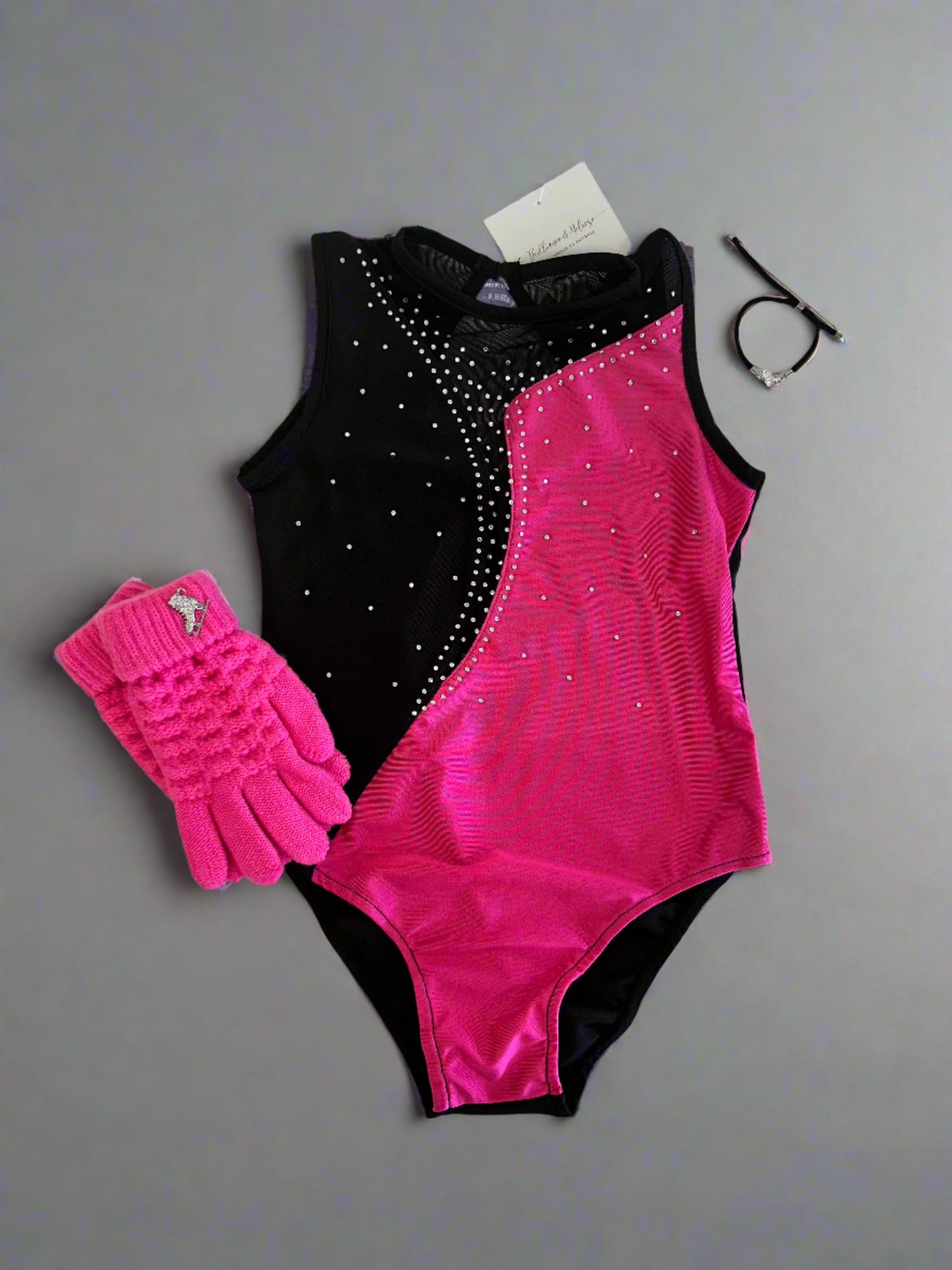 Brilliance & Melrose KID-  Asymetric Ice Skating Bodysuit