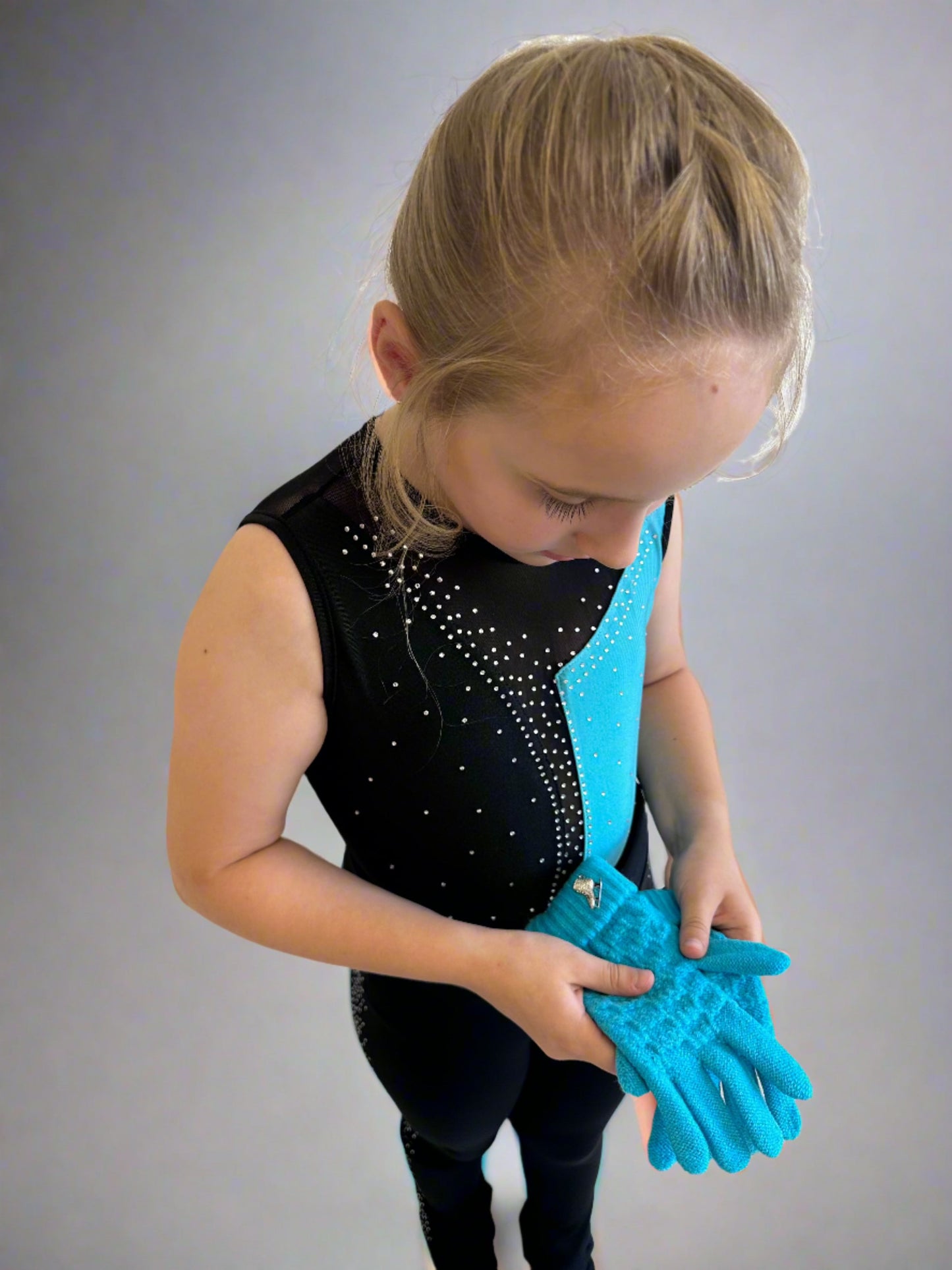 Brilliance & Melrose KID-  Asymetric Ice Skating Bodysuit