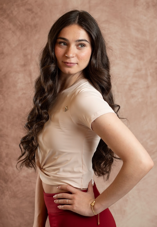 Brilliance & Melrose Front Twist Skating Crop Top