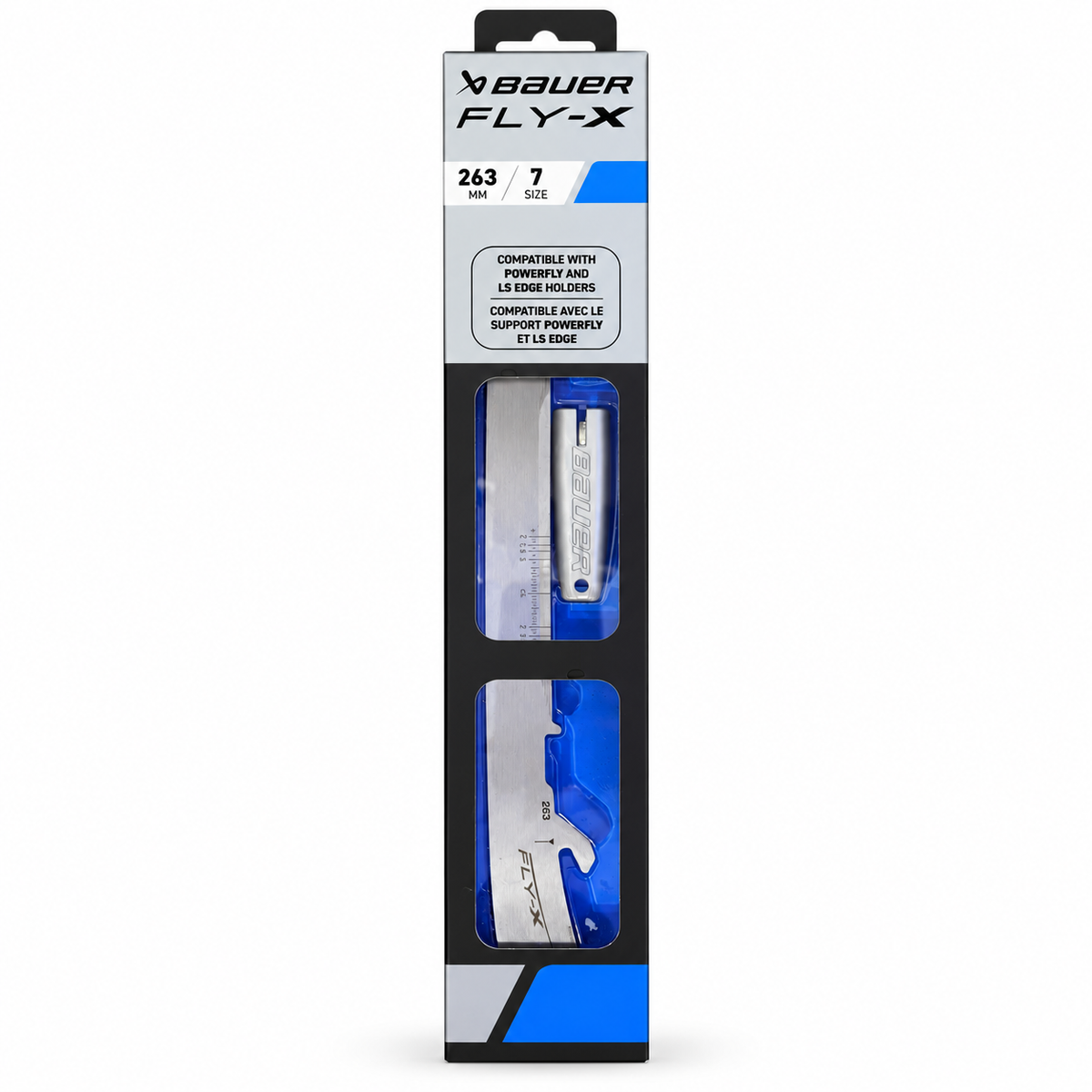 Bauer FLY-X runners, 263 mm size 7, packaged pair