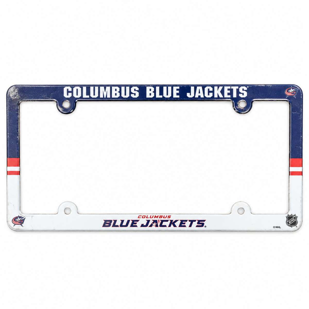 Columbus Blue Jackets license plate frame on white background
