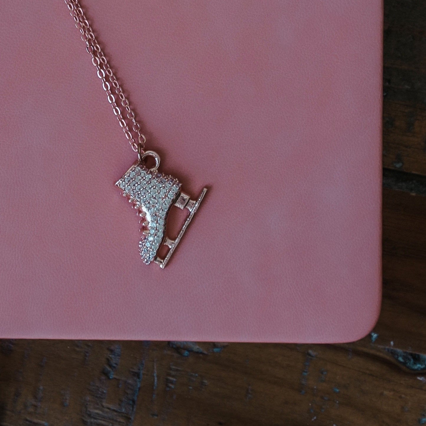 Golden Skating Love Necklace