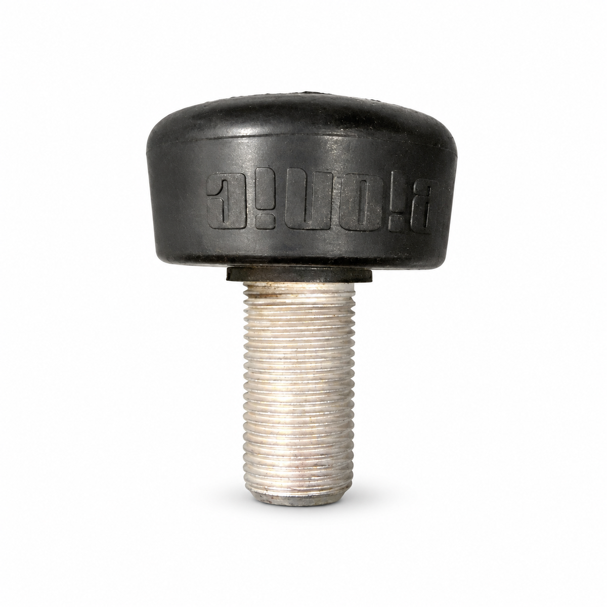 Single black Jackson Bionic toe stop with threaded metal stem