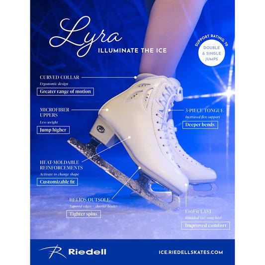 Riedell White Lyra Competitive Boots (no blades)