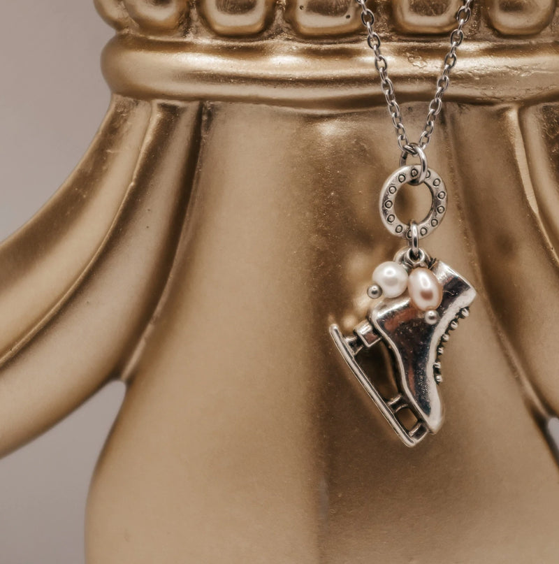Brilliance & Melrose Skate Necklace with Pearls